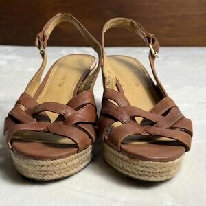 Franco Sarto Women’s Size 7M Espadrille Wedge Sandals Brown